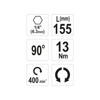 YATO Sarokcsavarozó adapter 90° 155 mm (YT-04631)