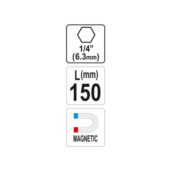 YATO Bithegy-tartó 150 mm 1/4' mágneses (YT-04681) YATO Bithegy-tartó 150 mm 1/4' mágneses (YT-04681)