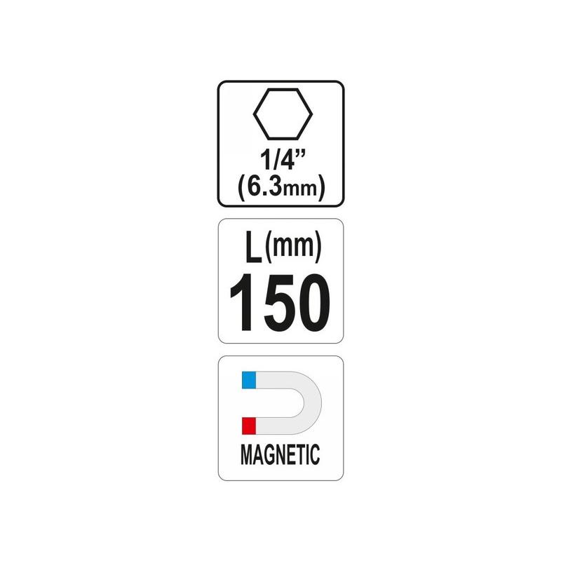 YATO Bithegy-tartó 150 mm 1/4' mágneses (YT-04681)