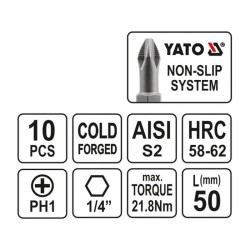 YATO Bithegy PH1 x 50 mm (10 db/cs) (YT-0477) YATO Bithegy PH1 x 50 mm (10 db/cs) (YT-0477)