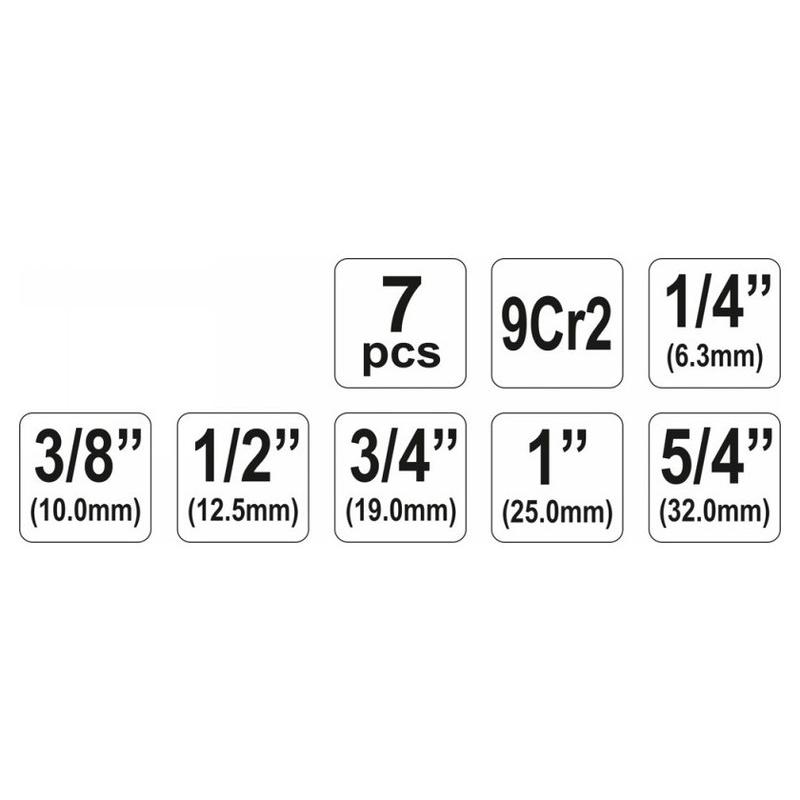 YATO Csőmenetmetsző készlet 7 részes (1/4 - 5/4') (YT-2900)