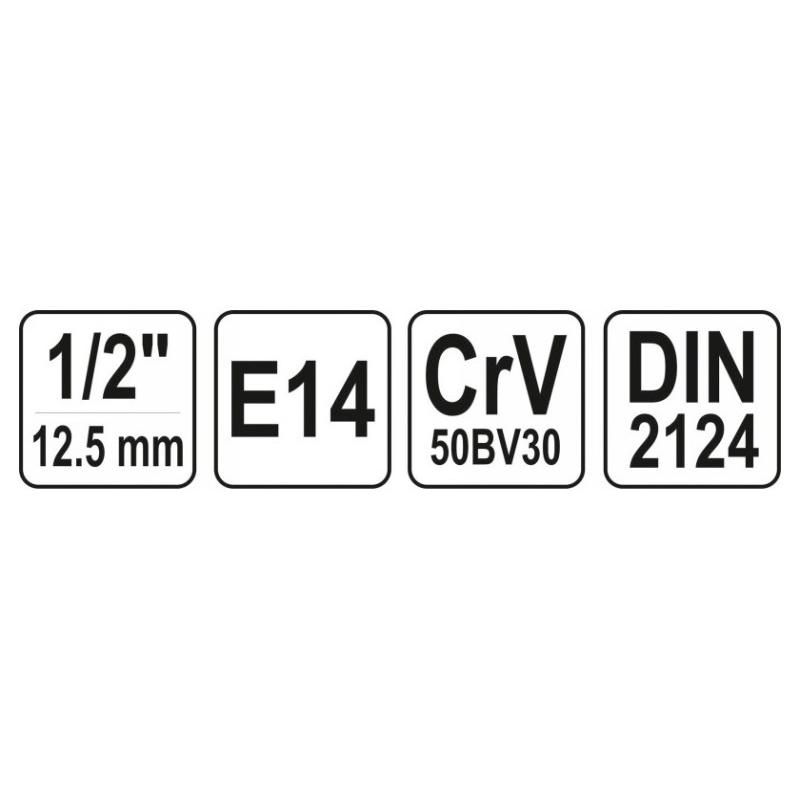 YATO Dugókulcs külső Torx 1/2' E14 CrV (YT-05248)