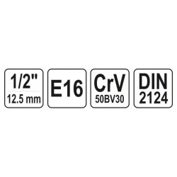 YATO Dugókulcs külső Torx 1/2' E16 CrV (YT-05249) YATO Dugókulcs külső Torx 1/2' E16 CrV (YT-05249)