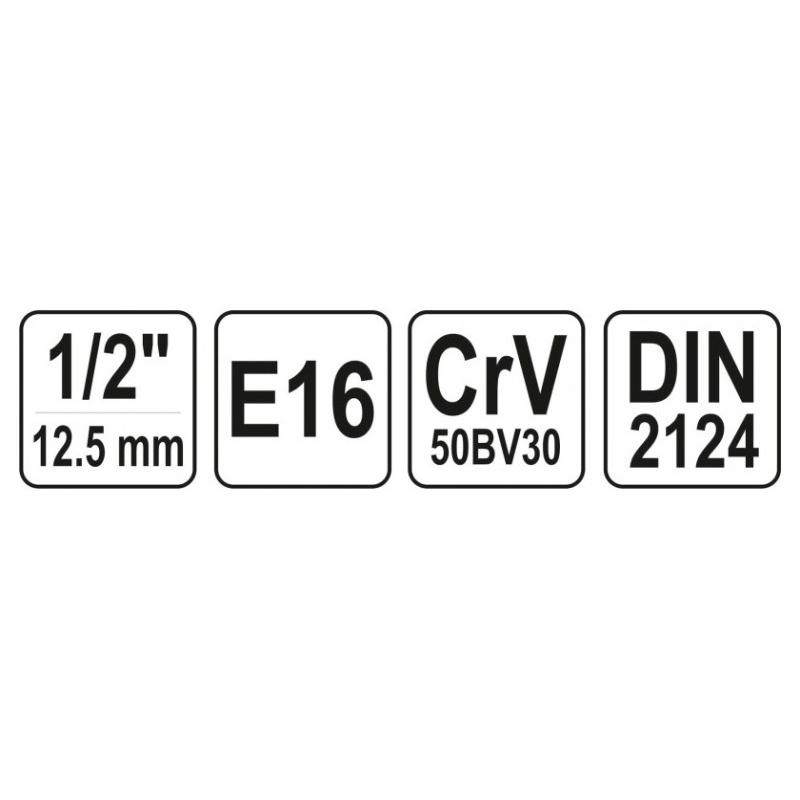 YATO Dugókulcs külső Torx 1/2' E16 CrV (YT-05249)