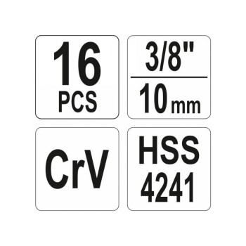 YATO Sérült izzítógyertya kiszedő készlet 16 részes 3/8' CrV (YT-05342)