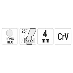 YATO Gömbfejű imbuszkulcs 4,0 mm / 25 x 105 mm CrV (YT-05454)