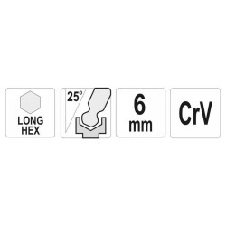 YATO Gömbfejű imbuszkulcs 6,0 mm / 32 x 137 mm CrV (YT-05458)