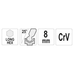 YATO Gömbfejű imbuszkulcs 8,0 mm / 36 x 155 mm CrV (YT-05460)