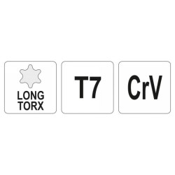 YATO Torx kulcs T7 hosszú (YT-05491) YATO Torx kulcs T7 hosszú (YT-05491)
