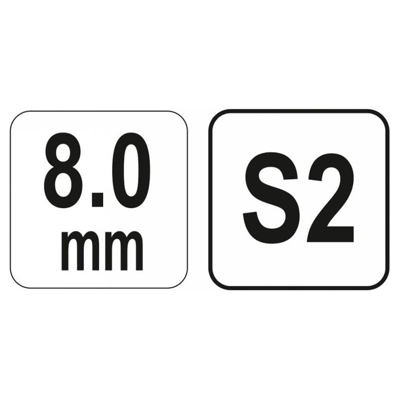 YATO Imbusz T-kulcs 8,0 mm / 22 x 200 mm S2 (YT-05579)