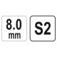 YATO Imbusz T-kulcs 8,0 mm / 22 x 200 mm S2 (YT-05579)