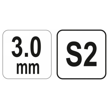 YATO Gömbfejű imbusz T-kulcs 3,0 mm / 13 x 100 mm S2 (YT-05586)