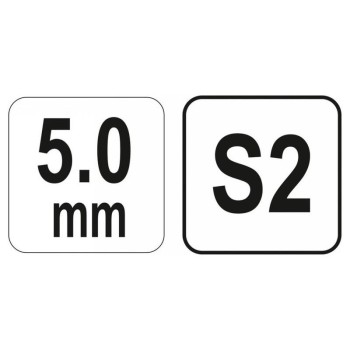 YATO Gömbfejű imbusz T-kulcs 5,0 mm / 17 x 140 mm S2 (YT-05590)