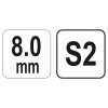 YATO Gömbfejű imbusz T-kulcs 8,0 mm / 22 x 200 mm S2 (YT-05593)