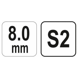 YATO Gömbfejű imbusz T-kulcs 8,0 mm / 22 x 200 mm S2 (YT-05593)