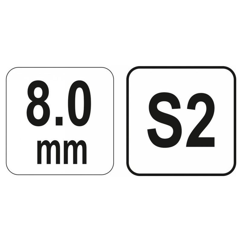 YATO Gömbfejű imbusz T-kulcs 8,0 mm / 22 x 200 mm S2 (YT-05593)