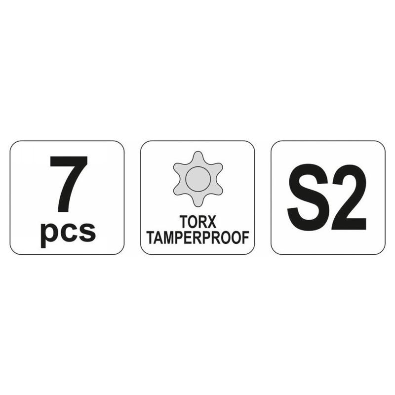 YATO Torx kulcs készlet 7 részes T9-T30 S2 (YT-0562)