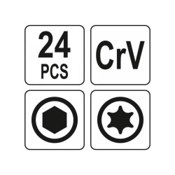 YATO Összecsukható imbuszkulcs készlet 24 részes CrV (YT-05640)
