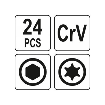 YATO Összecsukható imbuszkulcs készlet 24 részes CrV (YT-05640) YATO Összecsukható imbuszkulcs készlet 24 részes CrV (YT-05640)