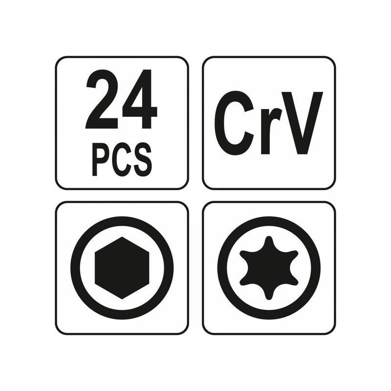 YATO Összecsukható imbuszkulcs készlet 24 részes CrV (YT-05640) YATO Összecsukható imbuszkulcs készlet 24 részes CrV (YT-05640)