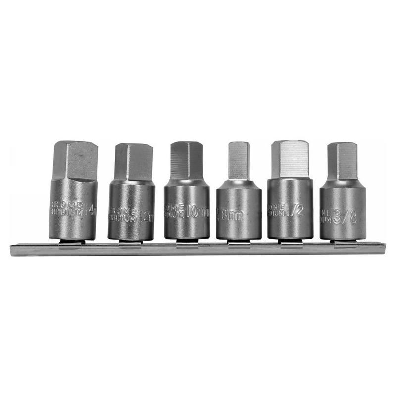 YATO Olajleeresztő kulcs készlet 6 részes 3/8', 1/2', 8 mm, 10 mm, 12 mm, 14 mm 3/8' CrV (YT-05997)