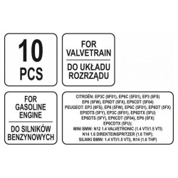 YATO Vezérlés rögzítő készlet 10 részes (benzin) Peugeot Citroën BMW Mini (YT-06001) YATO Vezérlés rögzítő készlet 10 részes (benzin) Peugeot Citroën BMW Mini (YT-06001)