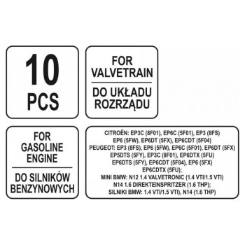 YATO Vezérlés rögzítő készlet 10 részes (benzin) Peugeot Citroën BMW Mini (YT-06001) YATO Vezérlés rögzítő készlet 10 részes (benzin) Peugeot Citroën BMW Mini (YT-06001)