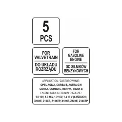 YATO Vezérlés rögzítő készlet 5 részes (benzin) Opel (YT-06002)