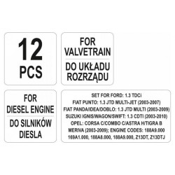 YATO YT-06003 vezérlés rögzítő készlet 12 részes dízel Ford Fiat