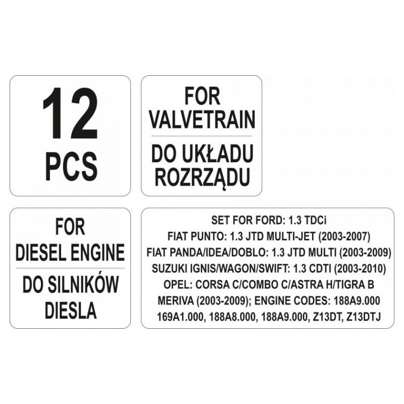YATO YT-06003 vezérlés rögzítő készlet 12 részes dízel Ford Fiat