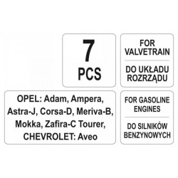 YATO Vezérlés rögzítő készlet 7 részes (benzin) Opel Chevrolet (YT-06009) YATO Vezérlés rögzítő készlet 7 részes (benzin) Opel Chevrolet (YT-06009)