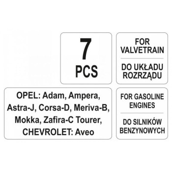 YATO Vezérlés rögzítő készlet 7 részes (benzin) Opel Chevrolet (YT-06009) YATO Vezérlés rögzítő készlet 7 részes (benzin) Opel Chevrolet (YT-06009)