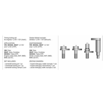 YATO Vezérlés rögzítő készlet 4 részes (benzin) VW Skoda Seat (YT-06012)