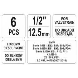 YATO Vezérlés rögzítő készlet 6 részes (Diesel) BMW (YT-06018)