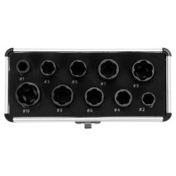 YATO Törtcsavarfej leszedő készlet 10 részes 3/8' 9-19 mm (YT-06031) YATO Törtcsavarfej leszedő készlet 10 részes 3/8' 9-19 mm (YT-06031)