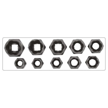 YATO Törtcsavarfej leszedő készlet 10 részes 3/8' 9-19 mm (YT-06031)