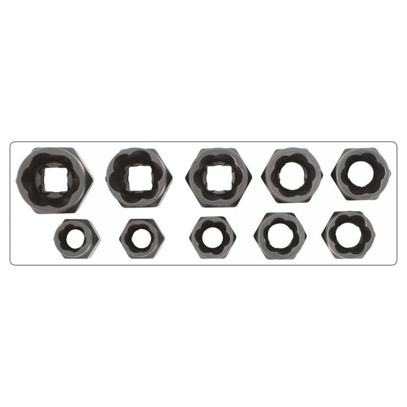 YATO Törtcsavarfej leszedő készlet 10 részes 3/8' 9-19 mm (YT-06031)