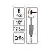 YATO Törtcsavar kiszedő dugókulcs készlet 6 részes 1/2' 17-27 mm CrMo (YT-06032)