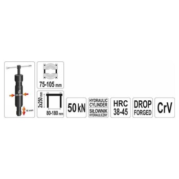 YATO Hidraulikus csapágylehúzó és elválasztó 75-105mm (YT-0609) YATO Hidraulikus csapágylehúzó és elválasztó 75-105mm (YT-0609)