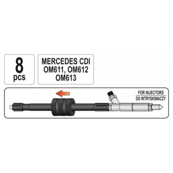 YATO Diesel befecskendező kiszedő készlet 8 részes Mercedes (YT-06176)
