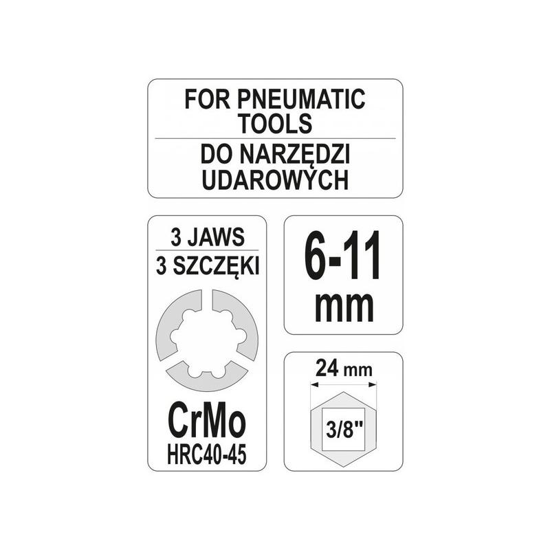 YATO Tőcsavar kiszedő 3/8' 6-11 mm (YT-06255)