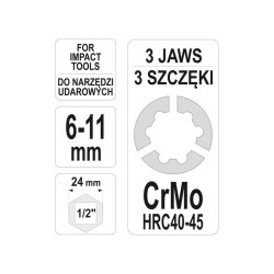 YATO Tőcsavar kiszedő 1/2' 6-11 mm (YT-06256) YATO Tőcsavar kiszedő 1/2' 6-11 mm (YT-06256)