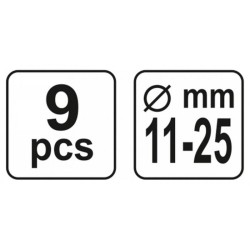 YATO Kuplung központosító készlet 9 részes 11-25 mm (YT-06311) YATO Kuplung központosító készlet 9 részes 11-25 mm (YT-06311)