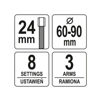 YATO Vezérműtengely lánckerék és szíjtárcsa lehúzó 60-90 mm (YT-06340)