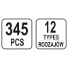 YATO Műanyag patent készlet 345 részes Peugeot (YT-06653)