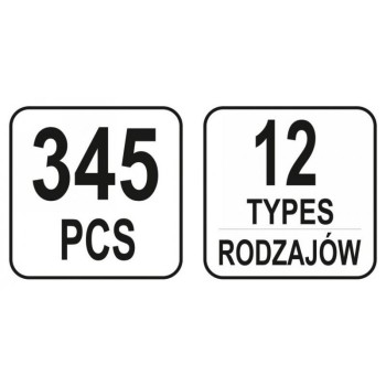 YATO Műanyag patent készlet 345 részes Peugeot (YT-06653)
