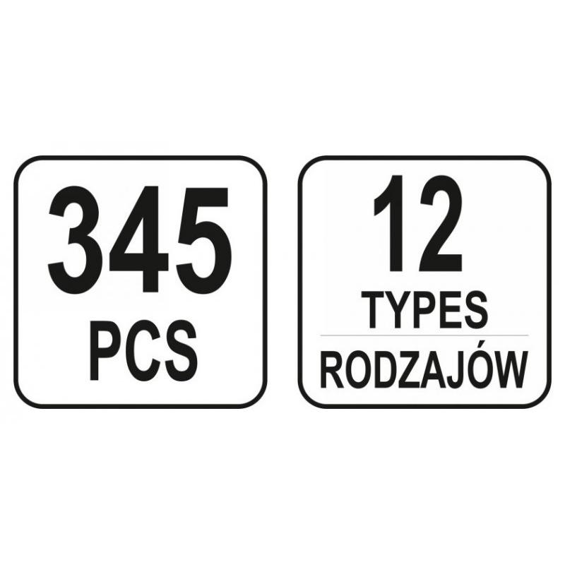 YATO Műanyag patent készlet 345 részes Peugeot (YT-06653)