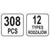 YATO Műanyag patent készlet 308 részes Fiat (YT-06654)