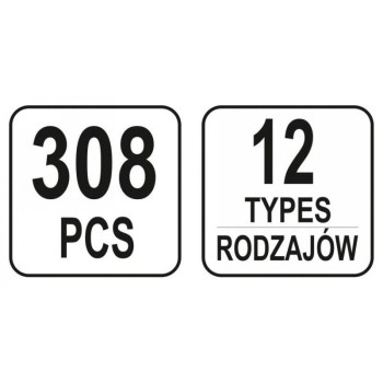 YATO Műanyag patent készlet 308 részes Fiat (YT-06654)