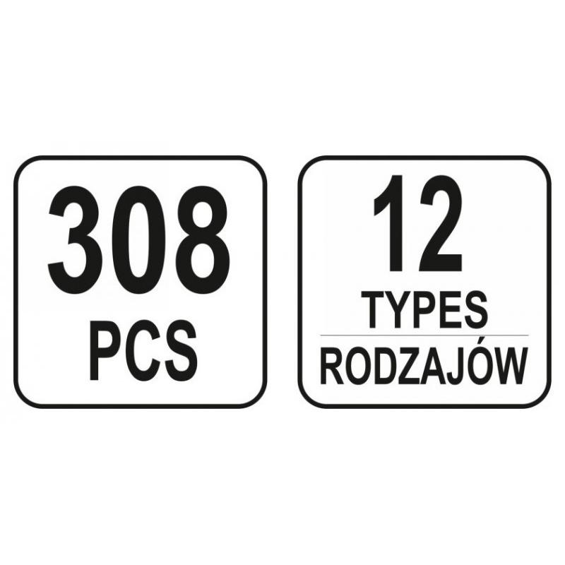 YATO Műanyag patent készlet 308 részes Fiat (YT-06654)
